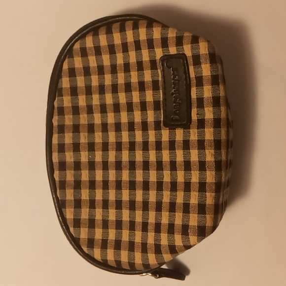 Longaberger Handbags - Longaberger Small Khaki & Black Checkered Coin Makeup bag